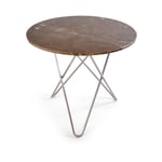 OX Denmarq - O Dining Table Ø80, Stainless Steel Frame, Top: Brown Marble - Spisebord - Dennis Marquart - Brun - Metall/Stein