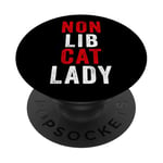 Non-Lib Cat Lady – Funny Conservative Anti-Woke USA PopSockets PopGrip Adhésif