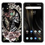 ZhuoFan Samsung Galaxy A21S 4G 6.5" Case, Ultra Slim Phone Cases Cover Silicone Black Matt with Pattern Design Shockproof Soft Gel TPU Back Cover Bumper Skin for Samsung Galaxy A21S 4G 6.5",Skull 1