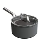 Ninja Foodi ZEROSTICK Casserole de 18cm avec Couvercle en Verre, Durable, Antiadhésif, Alu Anodisé, Induction, Va au Lave-Vaisselle et au Four Jusqu'à 260°C, Poignée en Inox, Gris C30220EU