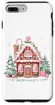 Coque pour iPhone 7 Plus/8 Plus Jolie maison en pain d'épice avec flocons de neige en glaçage rose