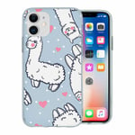 For Apple Iphone 11 Silicone Case Anime Llama Hearts - S1584