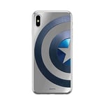 ERT GROUP Original Marvel Captain America TPU Case for iPhone X, iPhone XS, Liquid Silicone Cover, Flexible and Slim, Protective for Screen, Shockproof and Anti-Scratch Phone Case Silver