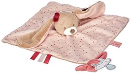 Nattou Doudou Plat Lapin Nina, Nina, Jade et Lili, 27 x 20 x 5 cm, Beige/Rose