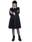 Smiffys Kids Gothic School Girl Costume Spotted Dress, Halloween Child Fancy Dress, Gothic Schoolgirl Dress Up Costumes