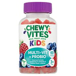 Chewy Vites Kids | Multi-Vit & Probio 60 Gummy Vitamins | 11 Essential Nutrients| 1 Billion Cultures |2 Months Supply | Real Fruit Juice | Vegan | 3 Year+