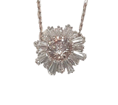 Swarovski Sunshine Pendant Necklace, Pink Round Cut & White Crystals 5642961