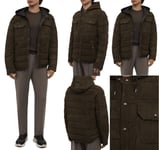 Polo Ralph Lauren Suede Quilted Down Jacket Bomber Parka Coat