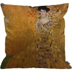 Kuddfodral Gustav Klimts Damen i guld, prydnadskuddfodral för hemmet, dekorativ för män/kvinnor, vardagsrum, sovrum, soffa, stol, 18 x 18 tum Multi 66