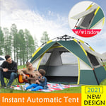 Full Automatic Instant Pop Up Camping Tent Family Outdoor Hiking Shelter 3-4 Man