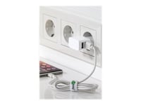 Goobay Dual Apple Lightning Charger Set - Strømadapter - 12 Watt - 2.4 A - 2 Utgangskontakter (Usb) - På Kabel: Lightning - Hvit