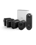 Arlo 4 Caméras De Surveillance Ultra 2 Spotlight + Panneau Solaire, WiFi, sans Fil, Vidéo4K HDR, Vision Nocturne, Ã‰Tanche IP65, Champ De Vision 180°, Batterie 6 Mois, Essai Arlo Secure