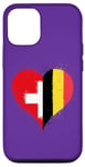 Coque pour iPhone 12/12 Pro Coeur pour Fier Suisse Belge Un Drapeau Belgique Suisse