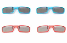 4 Pairs of Clip On 3D Glasses Red Blue Polorised For LG Tv Cinema RealD