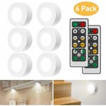 Veilleuse, éclairage pour enfant Éclairage d'armoire LED avec télécommande, éclairage d'armoire 6 pièces Éclairage d'armoire LED Night Light