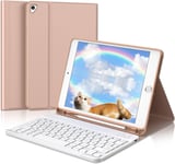 Etui Clavier Pour Ipad 6ème Génération (9.7"") - Pour Ipad 6ème Génération / 5ème Génération - Ipad Air 2/1, Ipad Pro 9.7, Clavier Bluetooth Détachable Avec Emplacement Pour Stylet, Rose