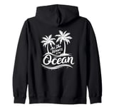 All She Wants Is The Ocean - Retro Summer Tropic Island Zip Hoodie