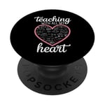 Teacher's Valentine's Day Teaching With All My Heart PopSockets Adhesive PopGrip