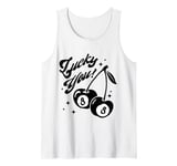 Cute Lucky Cherry Black Ball Eight Magic Pool Fruit Tank Top