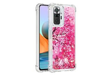 Magunivers Coque et étui téléphone mobile en tpu impression de motifs paillettes conception sables mouvants fleurs cerisier pour votre xiaomi redmi note 10 pro max