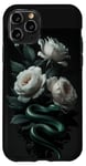 iPhone 11 Pro Green Snakes and White Roses Gothic Pattern Case