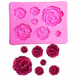 3D Roses Shaped Silicone Mould Fondant Chocolate Cake Decorating Baking Mold DIY