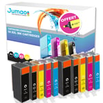 Lot de 10 cartouches jet d'encre type Jumao compatibles pour Canon PIXMA MG5250 +Fluo offert