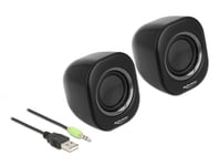 DELOCK – Mini Stereo PC Speaker with 3.5 mm stereo jack male and USB powered (27002)