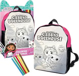 Gabby's Dollhouse Colouring Backpack Set New Kids Craft Activity Toy Age 5+