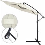 Kingsleeve - Parasol de jardin extérieur en aluminium Parasol déporté inclinable Ø300cm ou Ø330cm avec manivelle Protection uv Beige, 350cm (de)