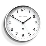 NEWGATE® Echo Number Three Horloge Murale Moderne - Pendules murales Horloge Ronde - Horloge de Cuisine - Horloges pour Le Salon - Horloge de Bureau (Blanc Poudre)
