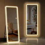 SereneSpc Mirror Full Length with LED Lights Standing Mirror, 150 x 40cm LED... 