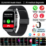 Uusi Virtsahappo Verirasva Älykello Ekg Verensokeri Syke Verenpaine Terveysmittari Smart Watch Huawei Ios_Black Mesh Belt_Medical grade