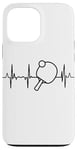 Coque pour iPhone 13 Pro Max Ping Pong Tennis de table Heartbeat Heartline