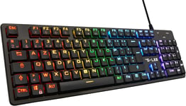 Keyz Platinium Clavier Mécanique Gamer Azerty Fr Red Switch Low Profile - Rétroéclairage Rgb 100% Personnalisable, Anti-Ghosting Total - Pc/Ps4/Ps5/Xbox Nouveau 2022, Noir[Cla170279]