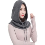 Dam Balaclava Huva Mössa Vinter Kasmirstickade Mössor Skidmask Skidmössa Utomhus (Mörkgrå) Dark Grey