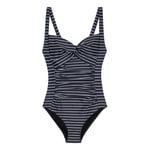 Regatta Womens/Ladies Sakari Large Floral Tummy Control One Piece Swimsuit (Navy/White) material_Synthetic - Size 14 UK