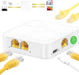 Splitter Ethernet 1 vers 4,Switch RJ45 Multiprise,Ethernet pour Les Ordinateurs Les Routeurs et Les Décodeurs,Connecteurs RJ45 pour câbles Cat5/5e/6/7/8, Blanc.