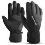 Gants d'hiver chauds pour homme - Gants d'hiver imperméables et coupe-vent - Gants chauds pour snowboard, ski, vélo, camping XL Noir