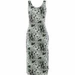 VANS Women's ZINE Sting Stretch Cotton Midi Dress, Black/White, size XS