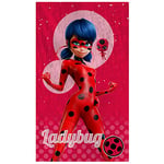 Miraculous Ladybug Supergirl Drap de plage | 100% Coton | OEKO-TEX | 70x120 cm | Imprimé Fille | Rouge