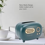 Retro Green Radio Shape Tissue Box Vintage Style Desk Tissue Box