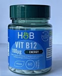 H&B Vitamin B12 100ug 60 Tablets Vegan Help Immunity Metabolism Vegan Supplement