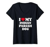 Womens I Love My Indian Pariah Dog V-Neck T-Shirt