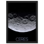 NASA Dawn Spacecraft Dwarf Planet Ceres Close Up Poster Artwork Framed Wall Art Print A4