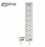 6 GANG EXTENSION LEAD WITH 2 USB SURGE PROTECTED ELECTRIC CABLE SOCKET MAINS 2M 