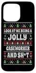 Coque pour iPhone 15 Pro Max Funny Caseworker Ugly Christmas Design Christmas Social Worker