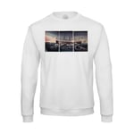 Sweat Shirt Homme Estampe Japonaise 7 Triptyque Bateau Vapeur Roue À Aube Art Délicat Original Vintage