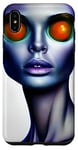 Coque pour iPhone XS Max Étrange Alien Femme Portrait Visage AI Art