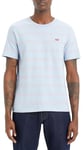 Levi's Men's Ss Original Housemark Tee Chesthit Logo T-Shirt, Seaside Stripe Soft Chambray Jersey, S